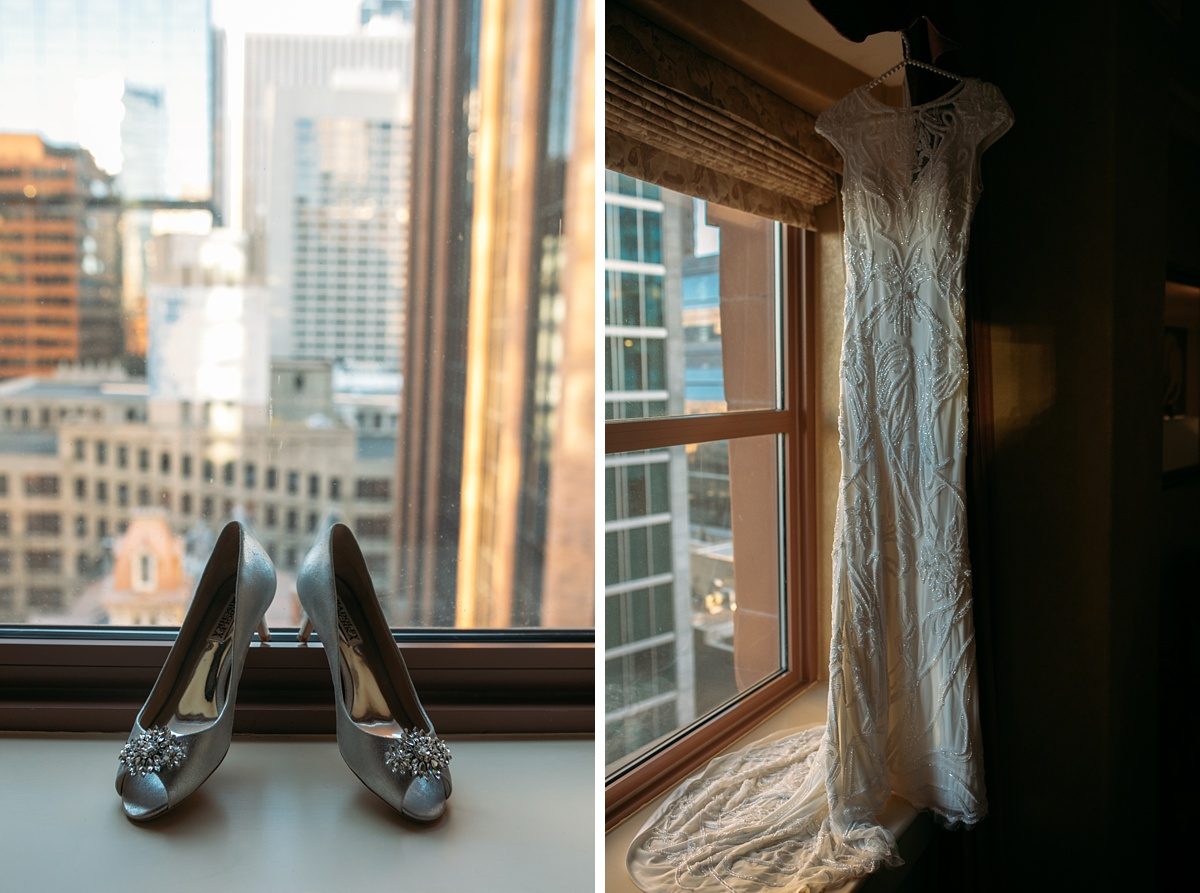 beaded gown, jeweled heels, bride shoes, bride dress, bridal gown, vintage bridal gown, vintage beaded dress, downtown, historic hotel colorado, historic hotel downtown