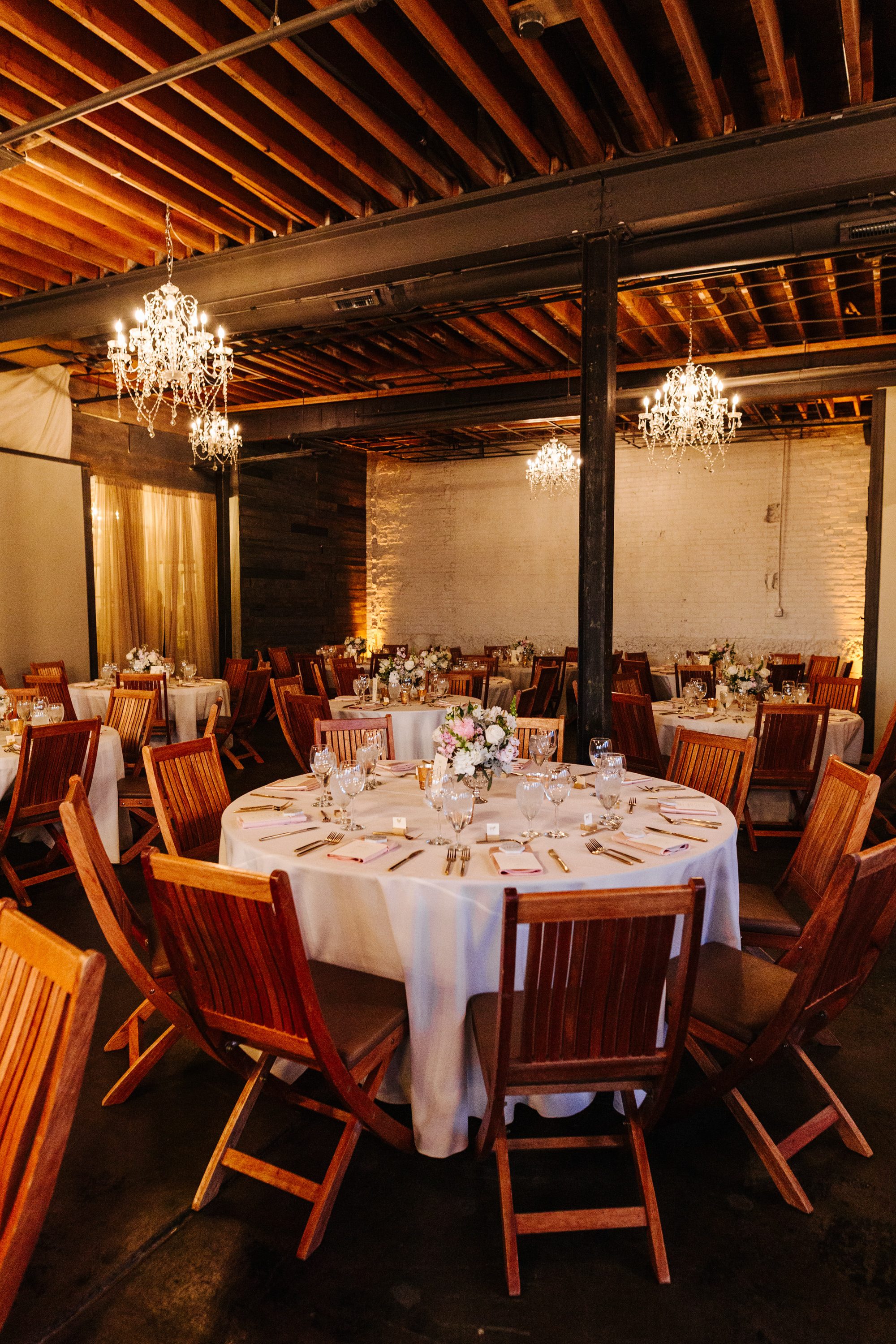 round wedding tables, blush pink and white wedding, pink wedding, light pink wedding colors, modern luxury wedding, industrial wedding venues, urban wedding, modern wedding, downtown denver wedding, moss denver, industrial wedding venue, wedding reception at moss denver, denver wedding photographer, city wedding, modern wedding venues in colorado, city venues in denver, downtown denver wedding photographer