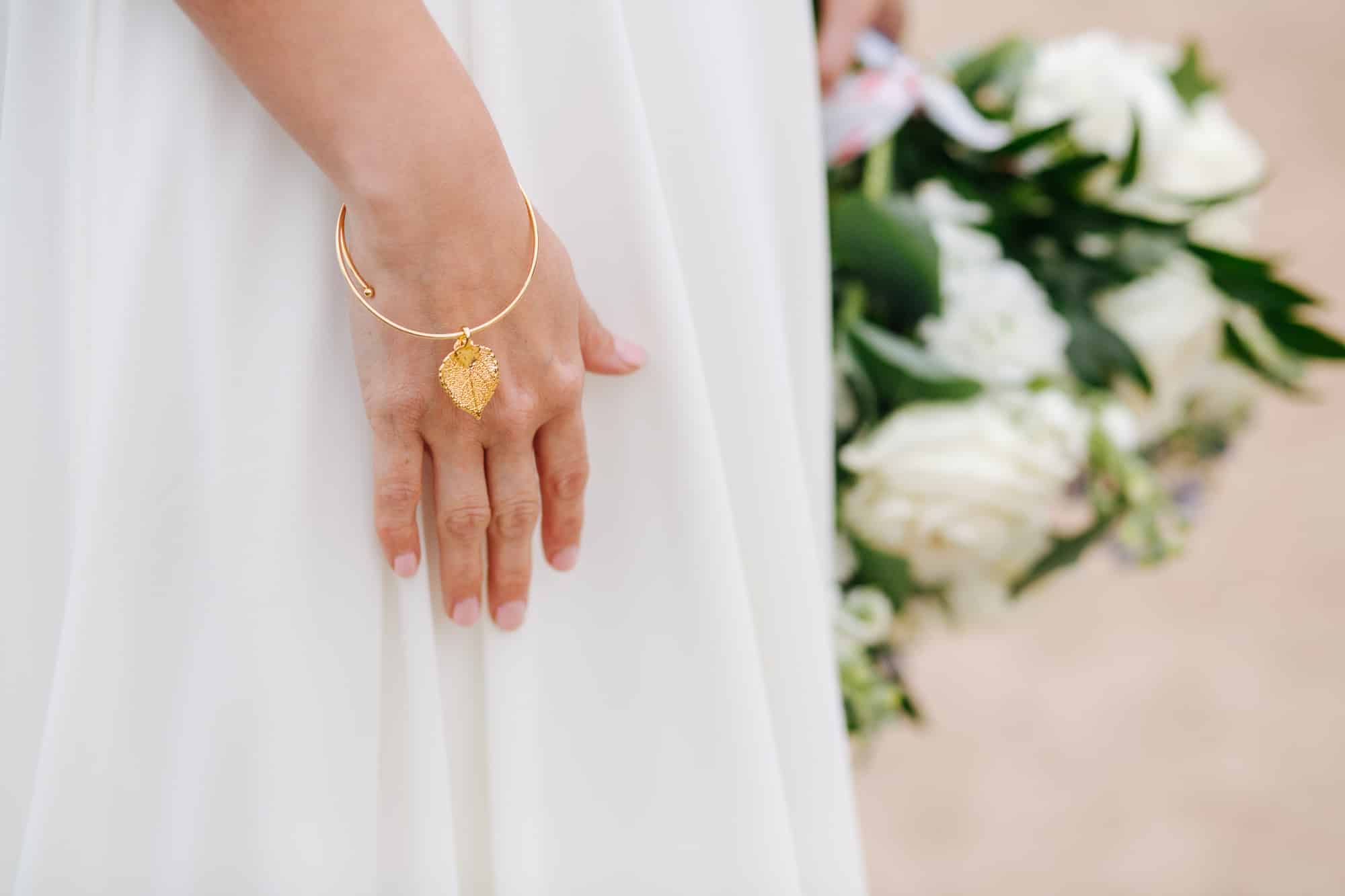 sapphire point, gold wedding jewelry, simple wedding jewelry, gold aspen bracelet, gold leaf bracelet