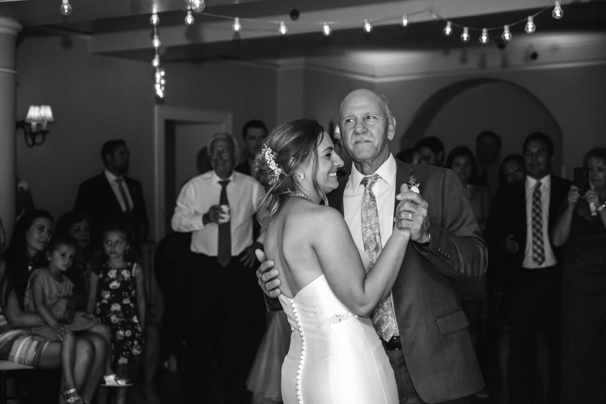 bride and dad, bride and dad dance, bride and daughter dance, wedding reception, first dance with dad