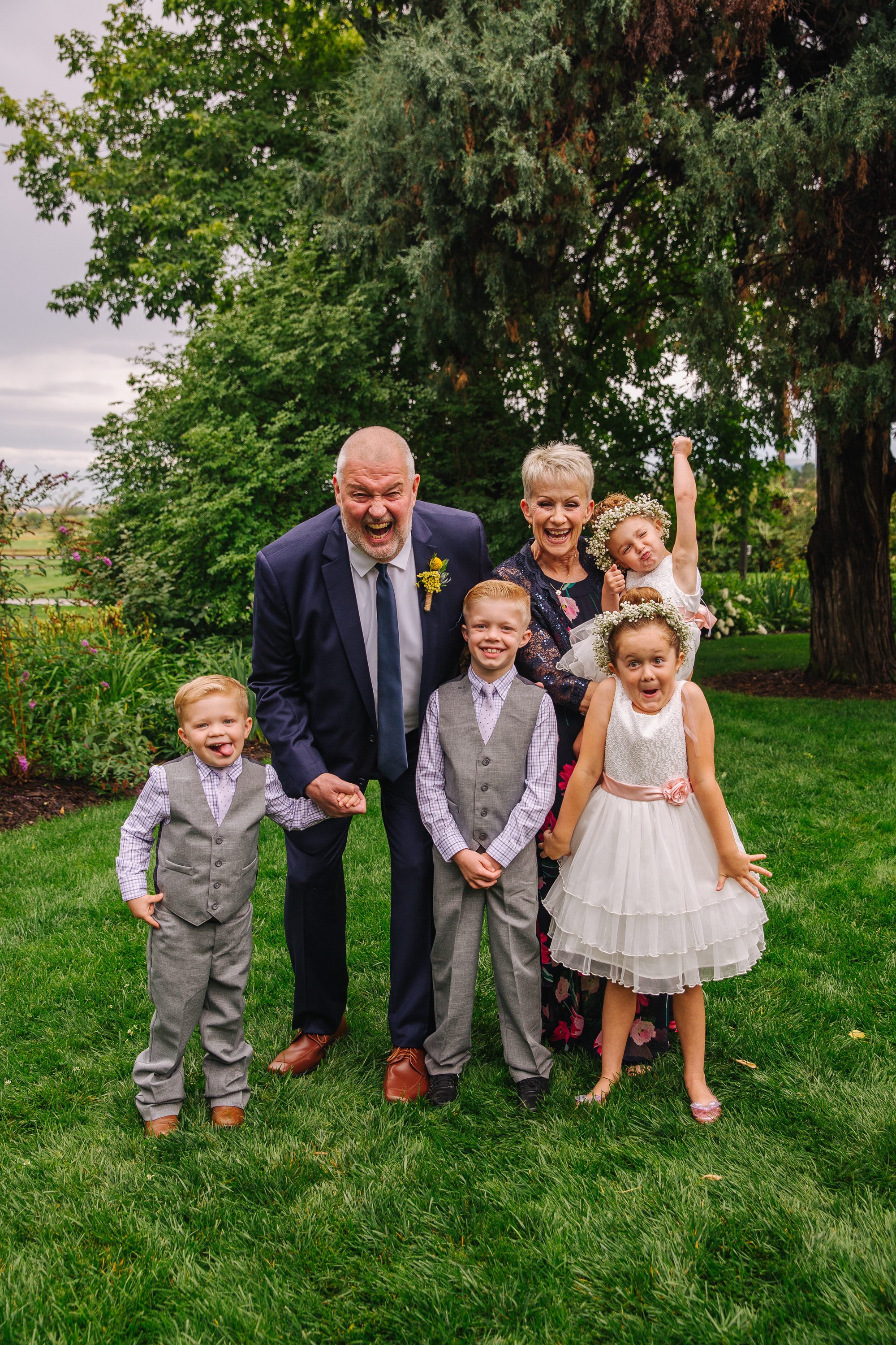 grandma and grandpa at wedding, kids at wedding, flower girl dress, flower girl and ring bearer, family photos at wedding