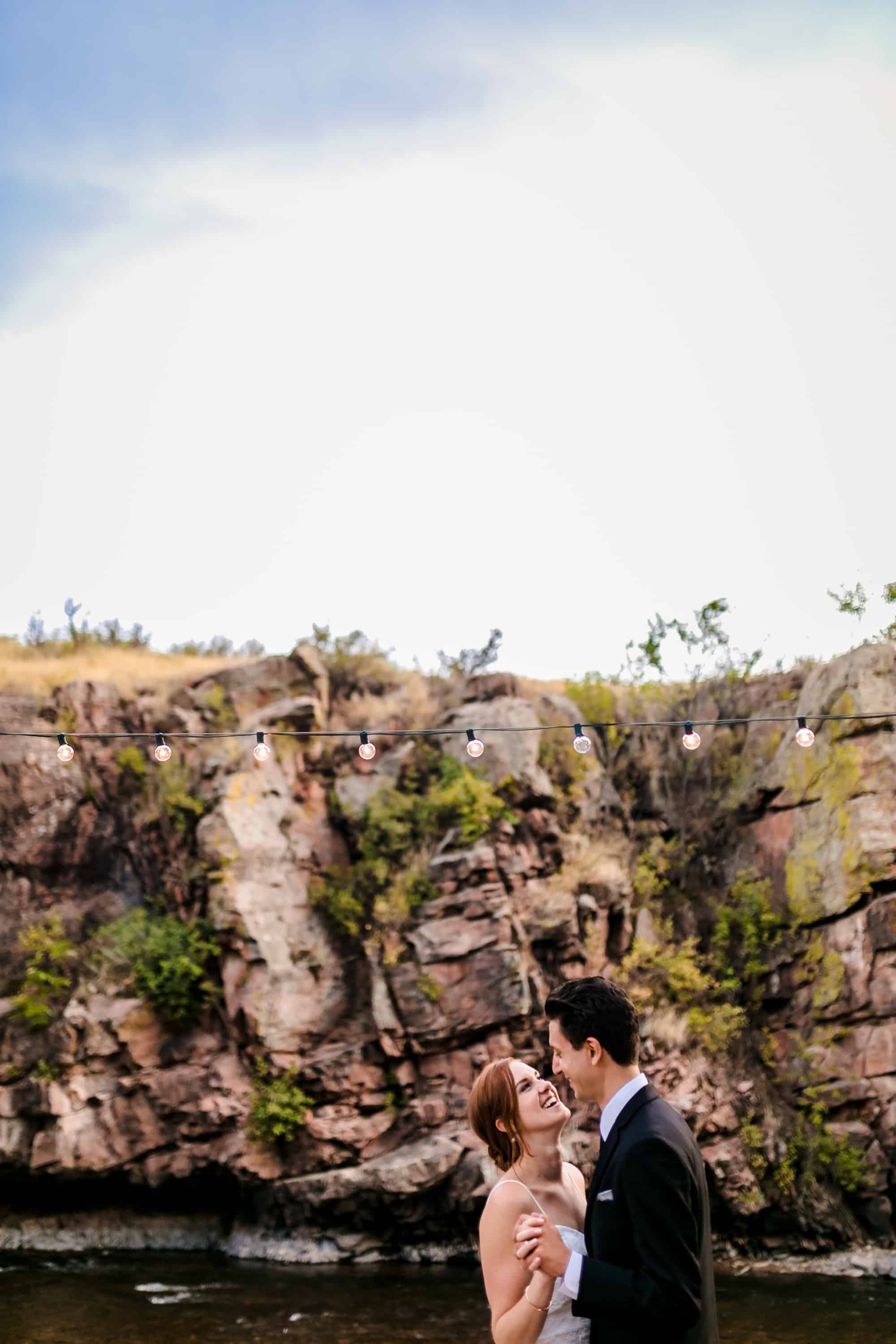 outdoor wedding reception, first dance wedding outside, outdoors first dance, river bend wedding, riverbend wedding, lyons wedding venue, colorado wedding venue, outdoor wedding, summer wedding, rustic wedding venue, farm style wedding, colorado wedding photographer