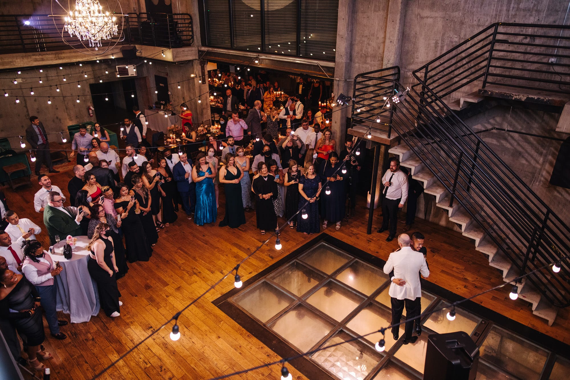 first dances wedding, first dance as husband and husband, lgbtq first dance, fremont foundry events, industrial wedding venue seattle