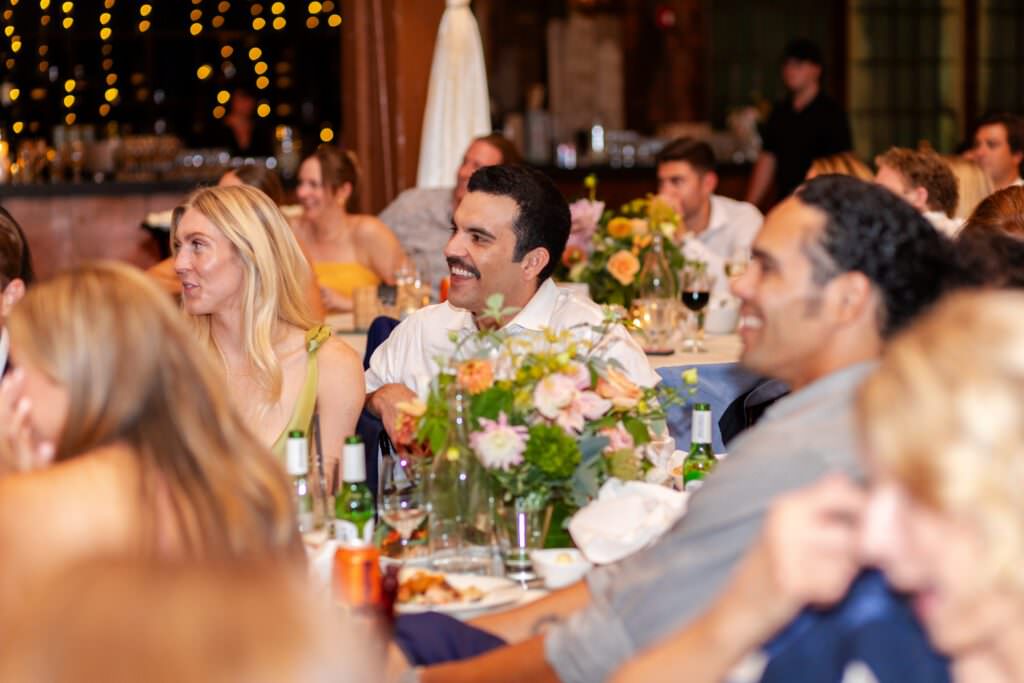 wedding toasts, wedding speeches, candids of guests at weddings, guests speech reactions, funny wedding speeches