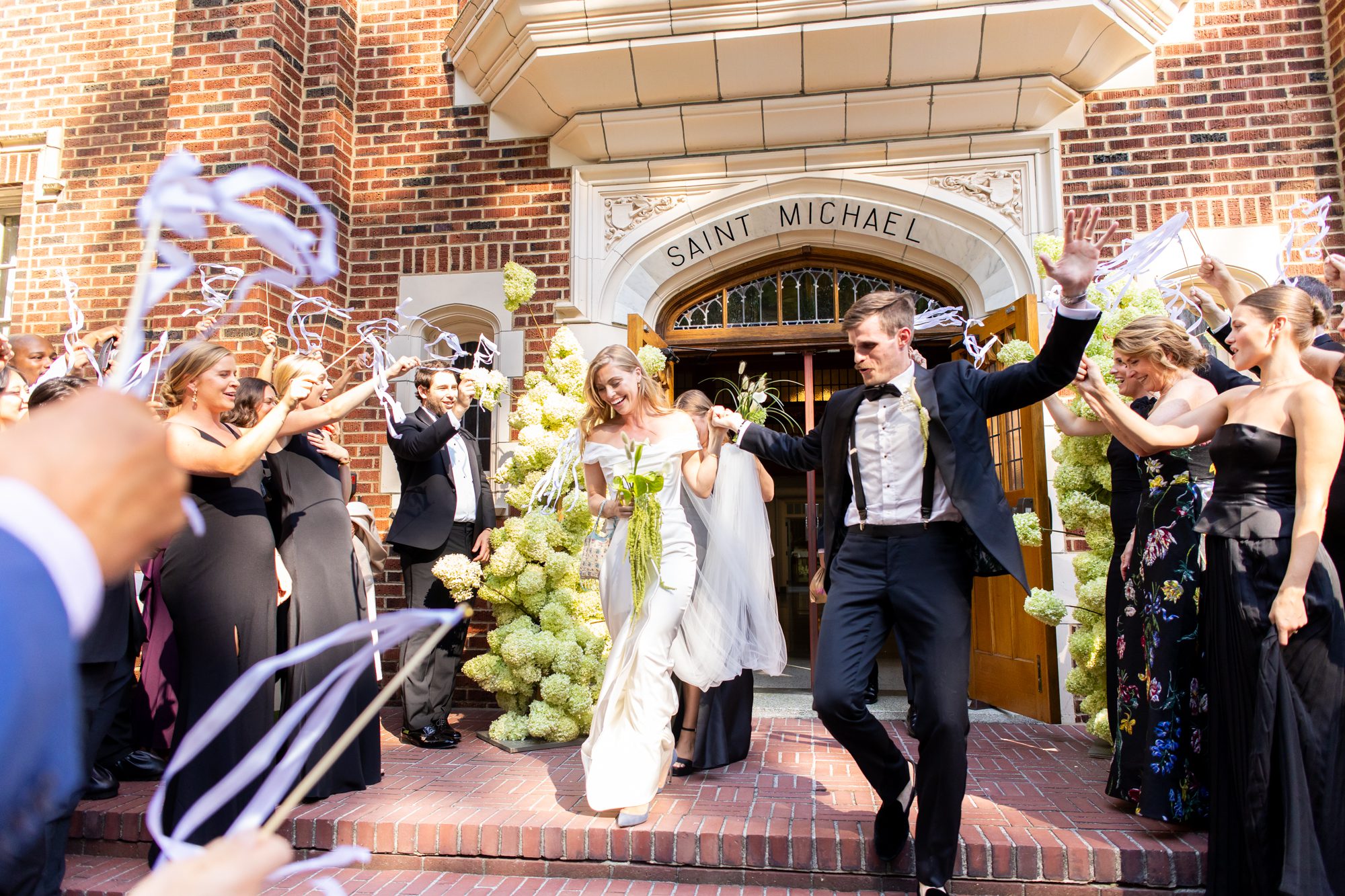 Villa Academy Seattle wedding ceremony, bride and groom exiting ceremony to head to reception
