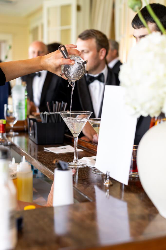 Bartender pouring drink at Seattle Tennis Club reception