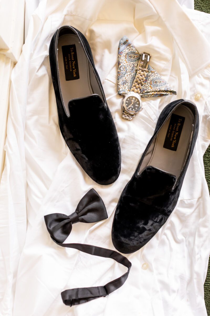 Closeup detail shot of groom's details