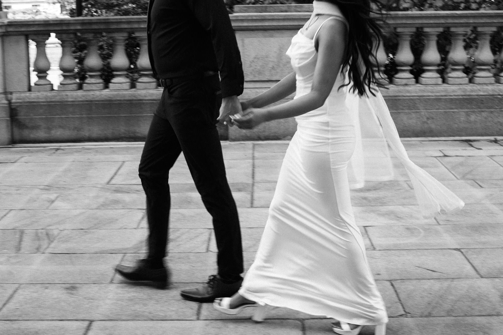 Seattle engagement photographer Erin Witt photographing couple at Washington state capitol.