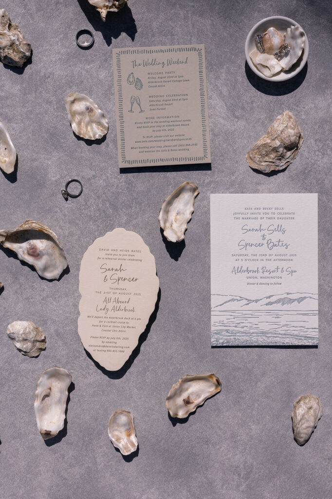 sea themed wedding details 