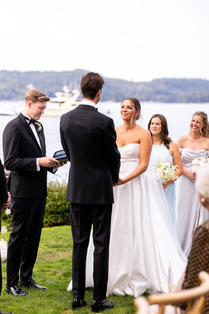 bride at ceremony