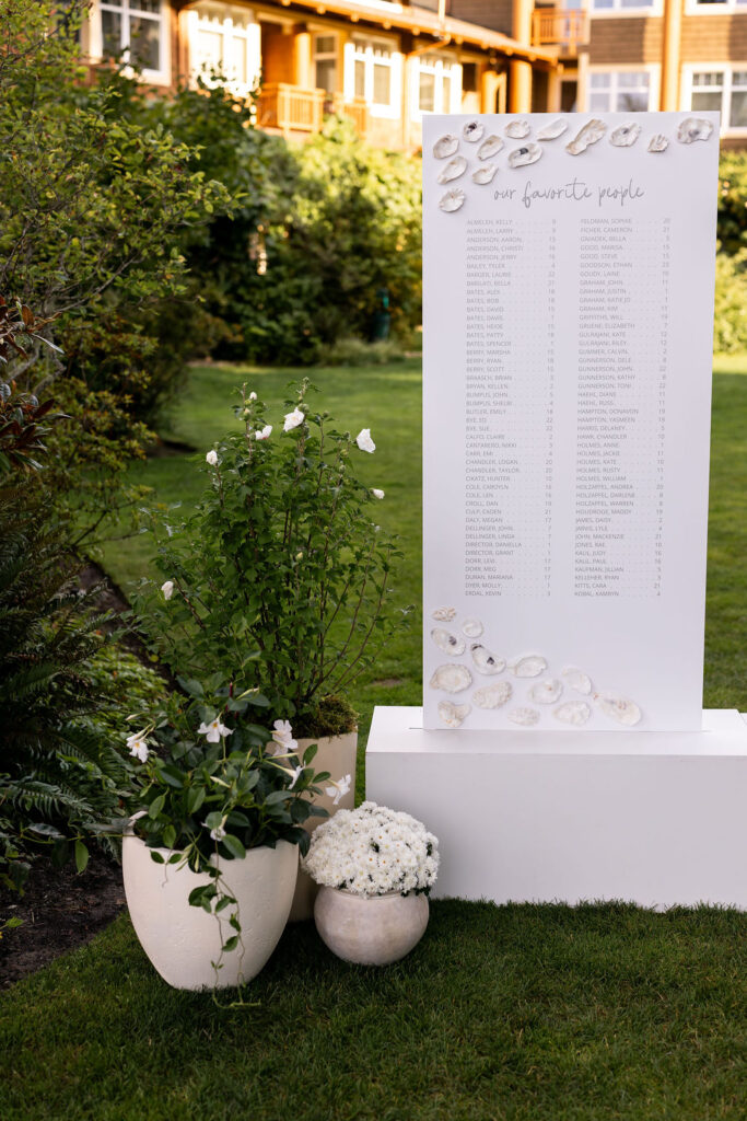 details at alderbrook wedding