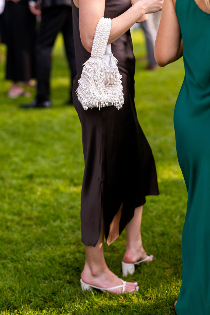 guests enjoy cocktail hour at wedding