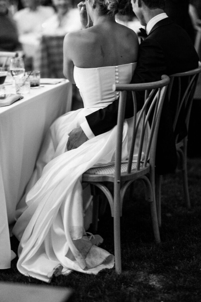 wedding crowd during toasts