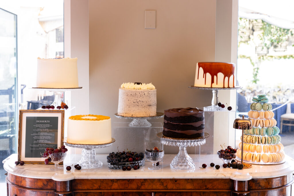 Mix of cake flavors for wedding