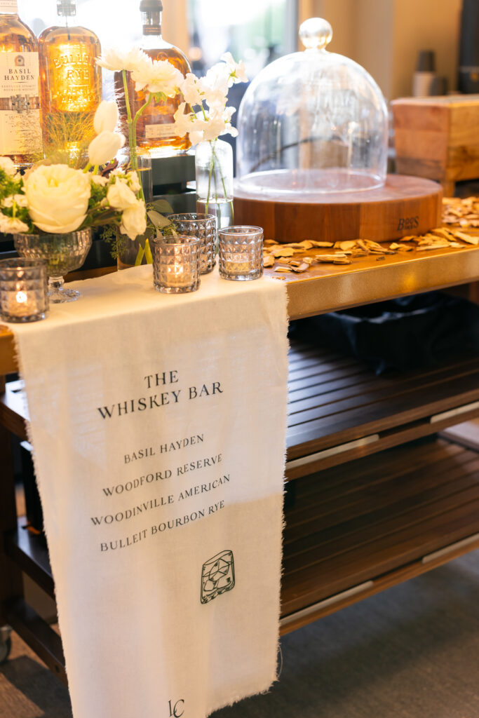 whiskey bar at wedding