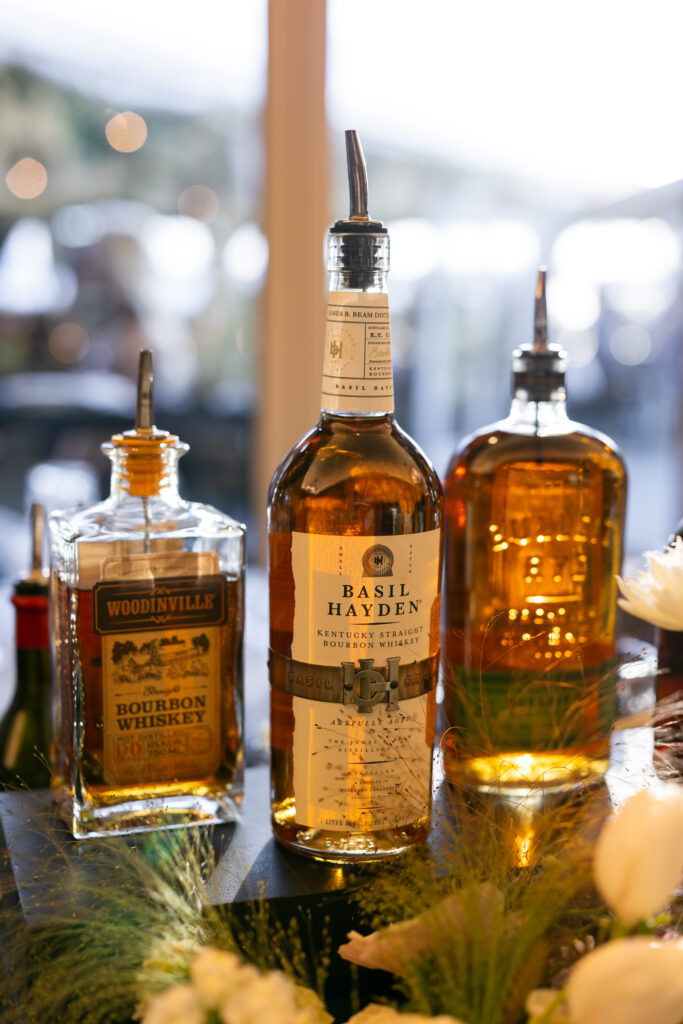 whiskey bar at wedding