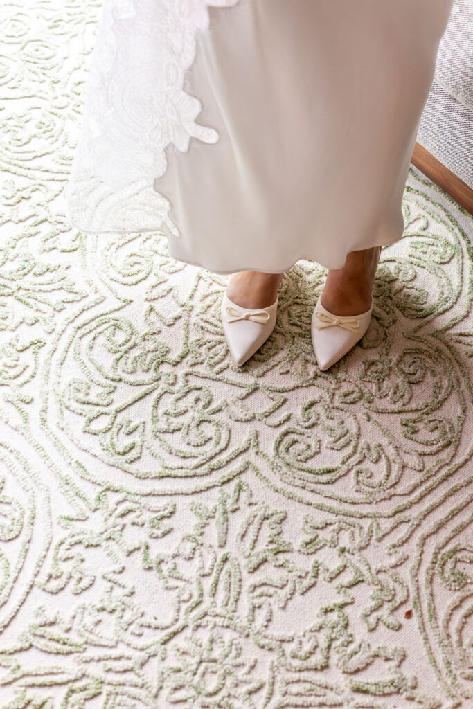 bride in shoes