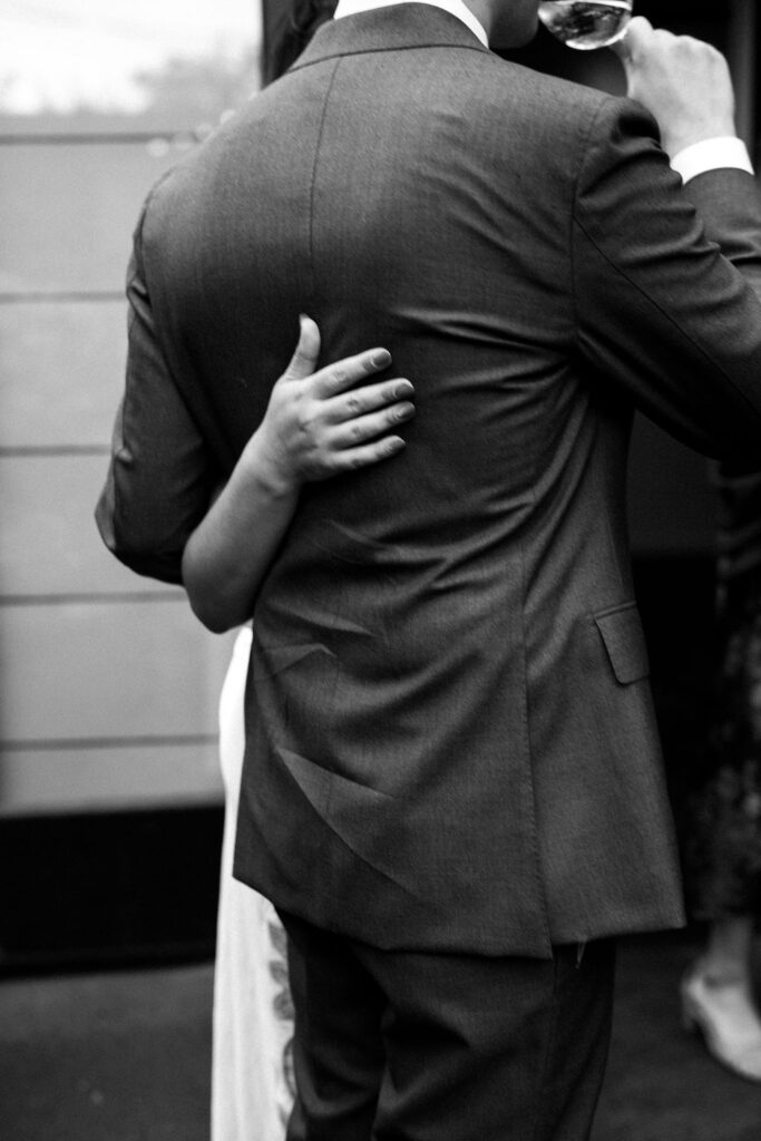 hand on grooms back