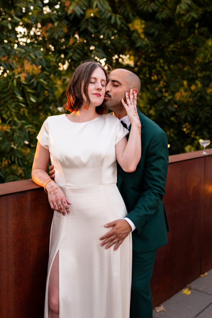 bride and groom evening portraits